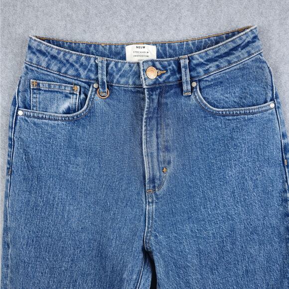 Neuw Womens Size 27 Lola High Waisted Mom Jeans Frayed Hem - Picture 4 of 16